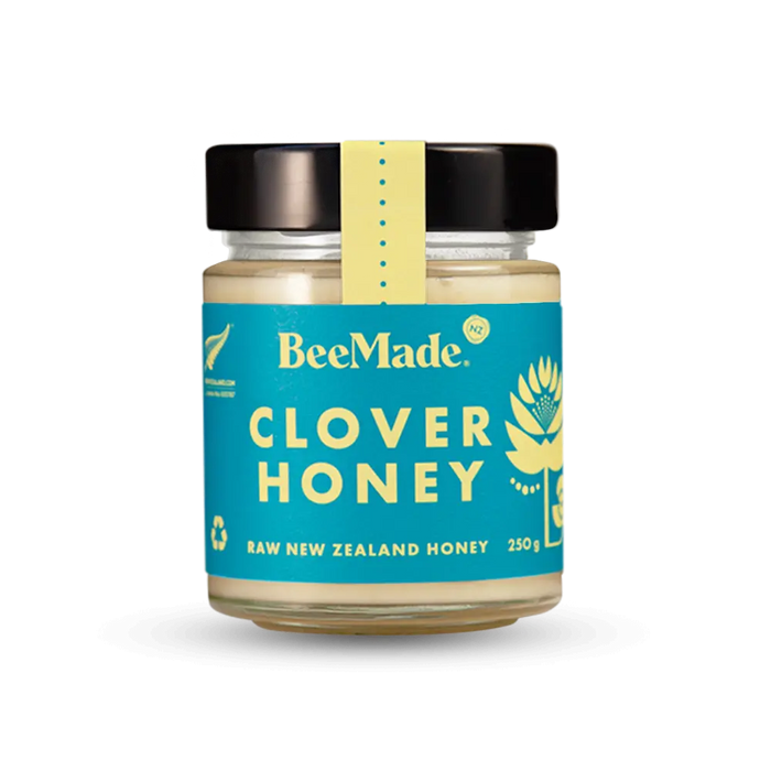 BeeMade Clover Honey in Glass Jar