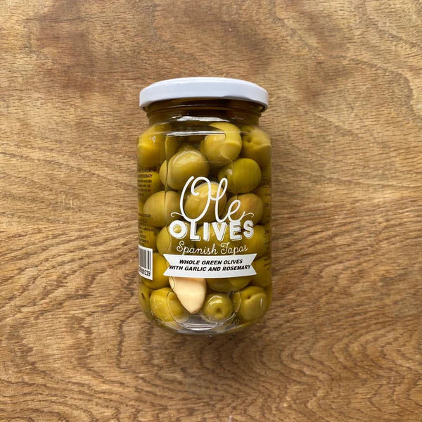 Ole Olives Green Whole Olives with Rosemary & Garlic