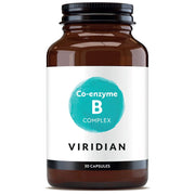 Viridian Co-enzyme B Complex capsules 30 and 60 in a glass bottle 