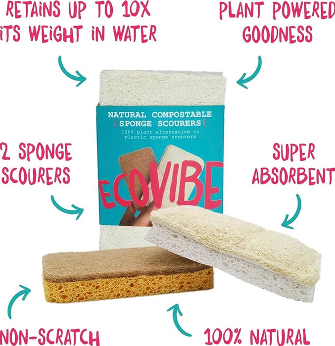 Eco Vibe Natural Compostable Sponge Scourers