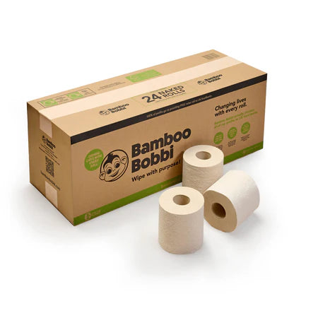 Bamboo Bobbi unbleached bamboo toilet roll box of 24