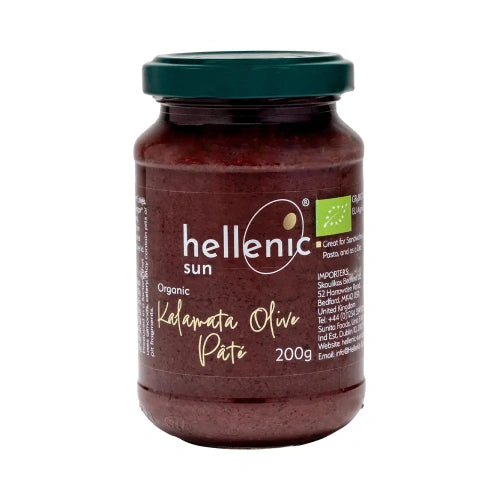 Glass Jar of Hellenic Sun Organic Kalamata Olive Pate