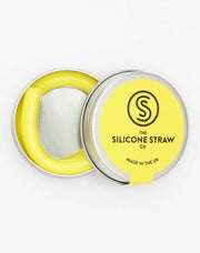 The Silicone Straw co flexible yellow straw with travel tin