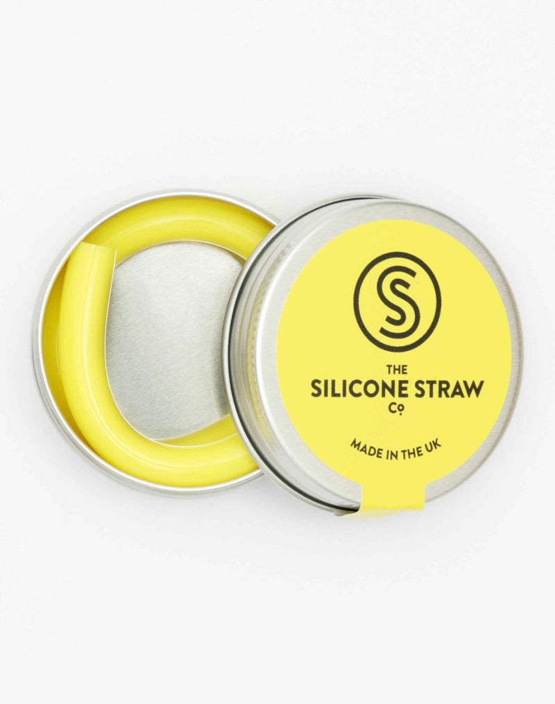 The Silicone Straw co flexible yellow straw with travel tin