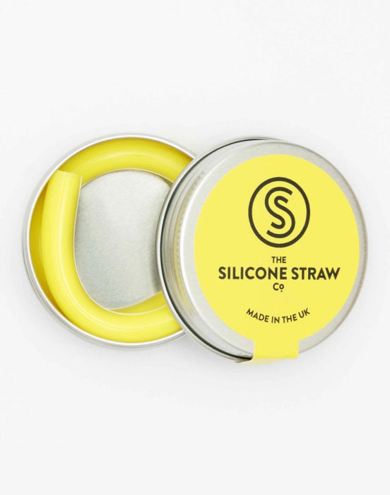 Single Straw and Tin , The Silicone Straw Co (Yellow)