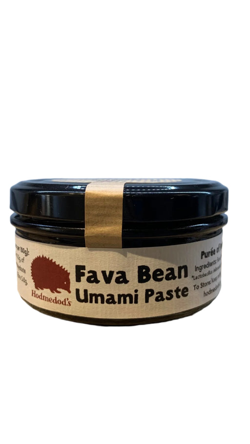 Jar of Fava Bean Umami Paste on a white background
