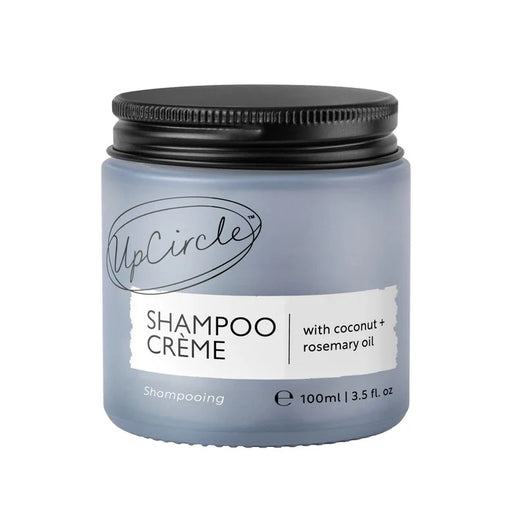 Upcircle Shampoo Creme 100ml with coconut and rosemary oil in glass jar