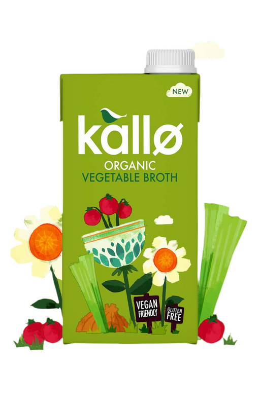Kallo organic vegetable broth 500ml packaging resealable carton 
