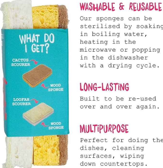 Eco Vibe Natural Compostable Sponge Scourers