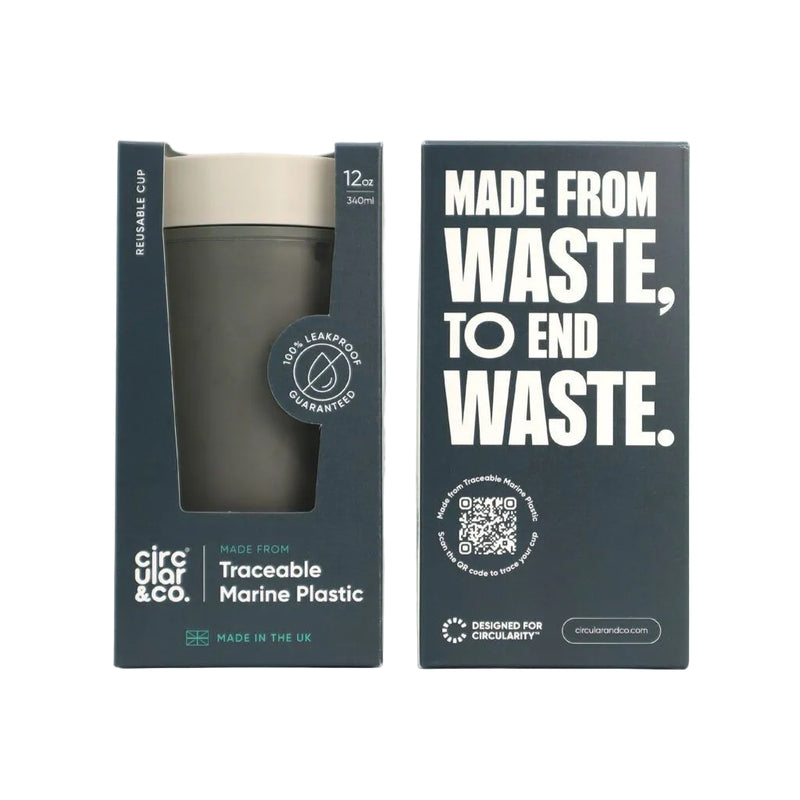 Reusable cup 12oz by Circular & co made from recycled marine plastic