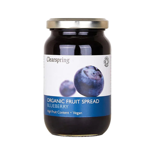 Jar of Clearspring organic blueberry fruit spread 280g