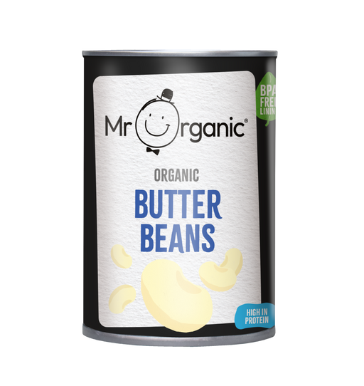 mr organic organic butter beans 400g in a can 