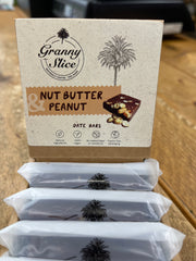 Box of Nut Butter & Peanut Date Barks with packaging