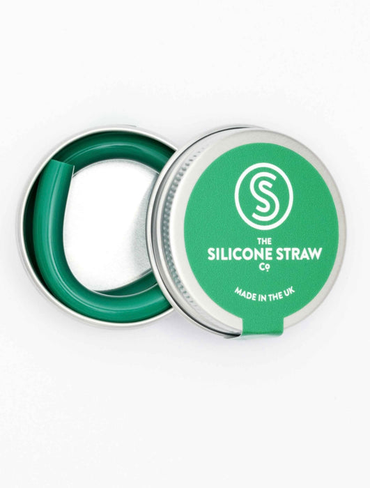 Single Straw and Tin , The Silicone Straw Co (Green)