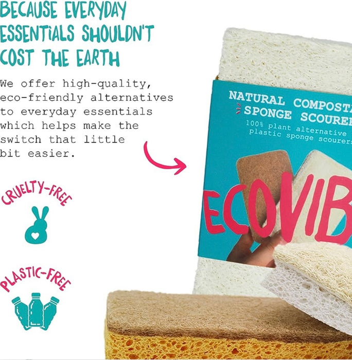Eco Vibe Natural Compostable Sponge Scourers