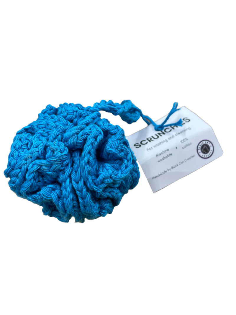 Handmade 100% cotton crocheted Scrunchies by Black Cat Crochet