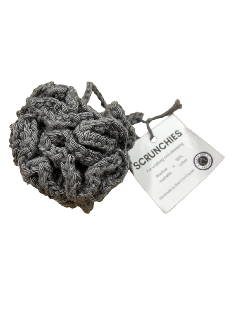 Handmade 100% cotton crocheted Scrunchies by Black Cat Crochet