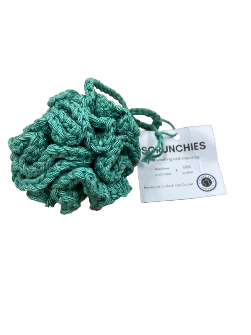Handmade 100% cotton crocheted Scrunchies by Black Cat Crochet