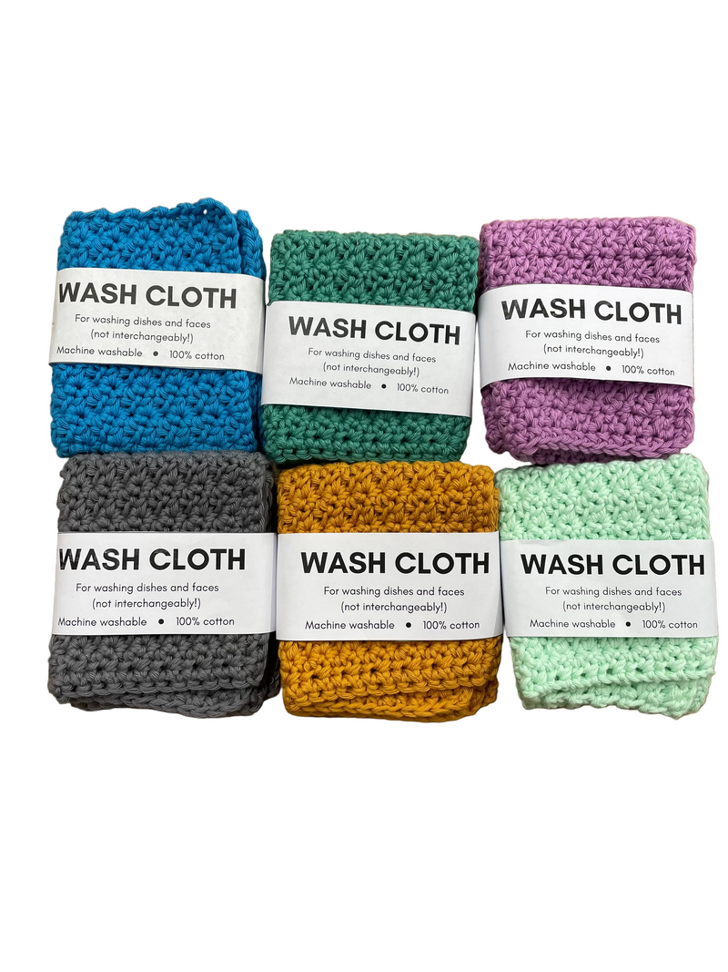 Black Cat Crochet wash clothes 100% cotton 