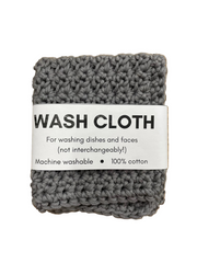 Black Cat Crochet wash-cloth 100% cotton gray 