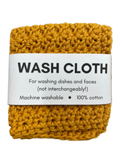 Black Cat Crochet wash-cloth mustard yellow colour 100% cotton 