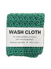 Black Cat Crochet wash-cloth 100% cotton green 
