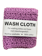 Black Cat Crochet wash-cloth 100% cotton purple