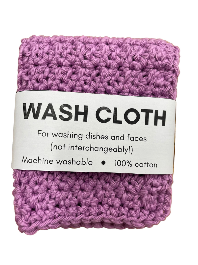 Black Cat Crochet wash-cloth 100% cotton purple