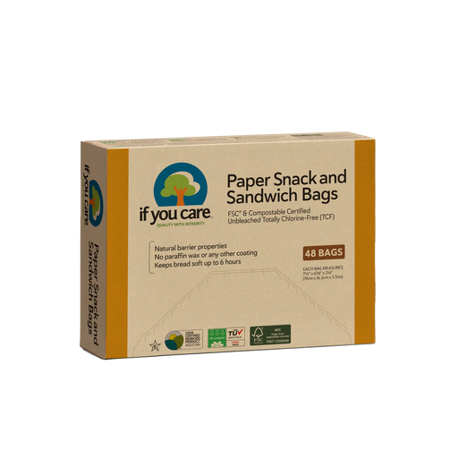 If you care paper snack and sandwich bags in a recyclable cardboard box 48 bags
