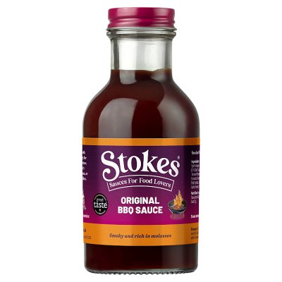 Stokes bbq sauce in glass bottle 