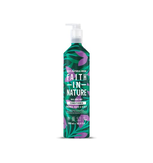 Aluminium bottle of Faith in Nature shampoo lavender and geranium 