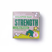 Totally solid shampoo bar Strength with rice protein Kiwi and Lime for fine and flat hair. Packaging cardboard  