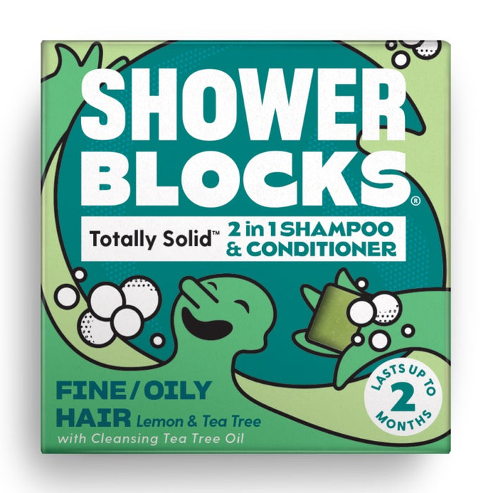 Shower Blocks all natural 2in1 Shampoo & Conditioner fine/oily hair Lemon & Tea Tree