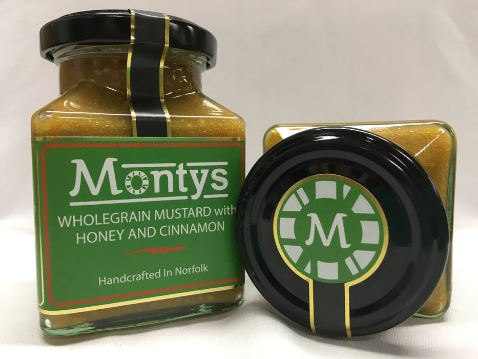 Montys Wholegrain Mustard with Honey & Cinnamon 200g