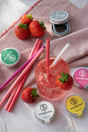 silicone reusable straws in drink