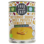 FREE AND EASY BUTTERNUT SQUASH, SWEET POTATO AND TUMERIC SOUP ORGANIC AND LOW SALT, GLUTEN AND DAIRY FREE